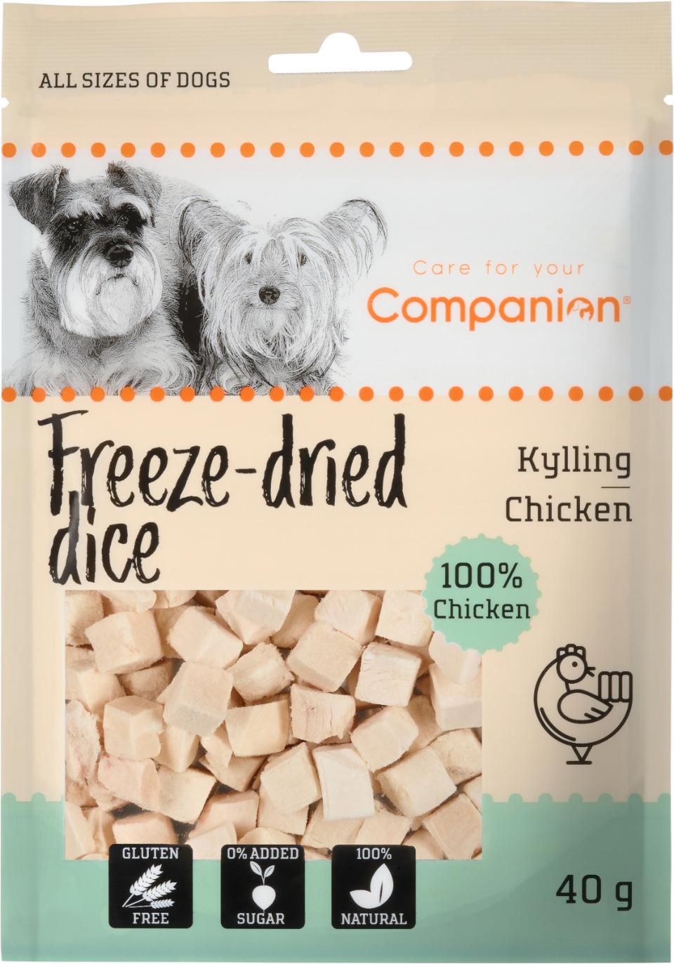 Companion Freeze-dried Dice - kylling 40g.