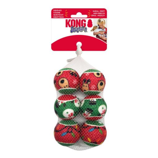 Kong Holiday Squeakair Ball 6-pack S 14x10x5cm