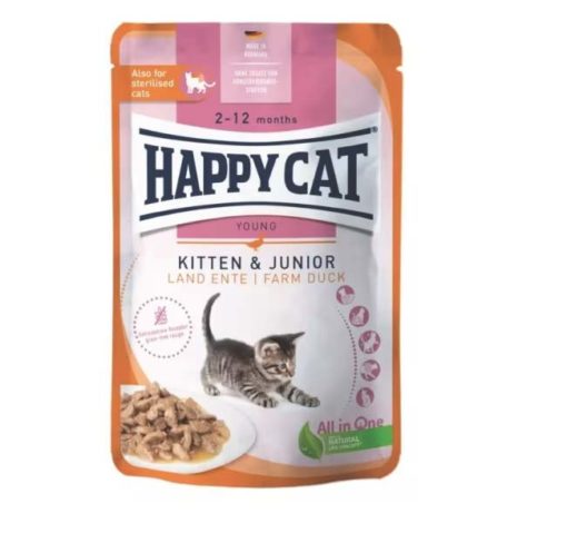 Happy Cat Pouches Kitten &  Junior M/And 85g