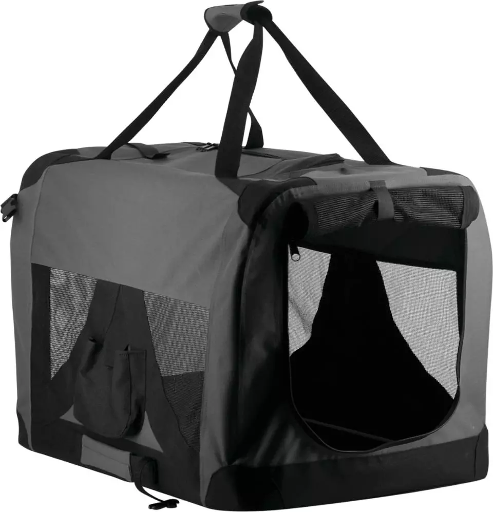 Pet Soft Crate, 91,4x63,5x63,5 cm, grå/sort XXL