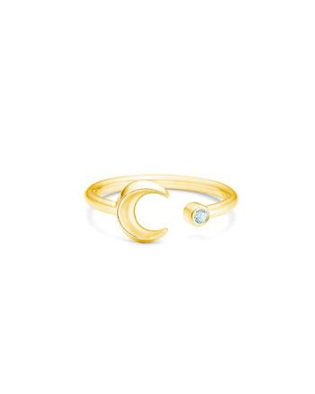 Cresent Moon Ring Gold - Idfine