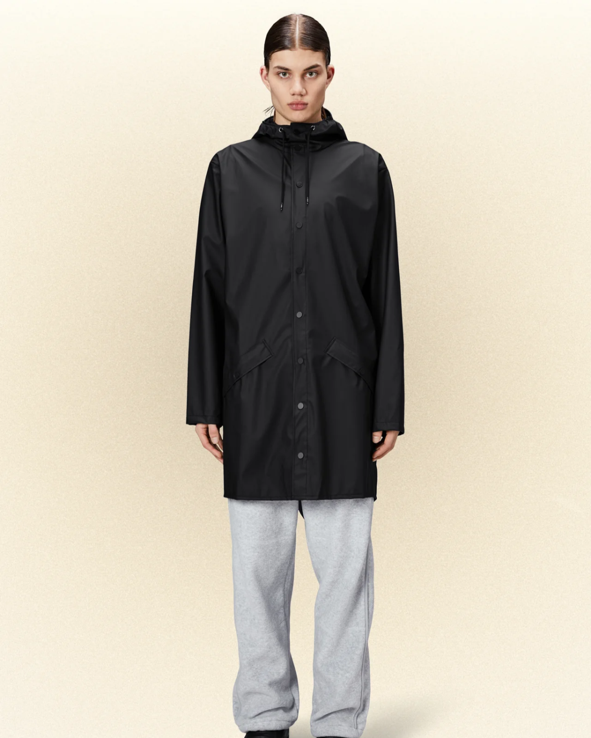 Long Jacket W3 Black - Rains