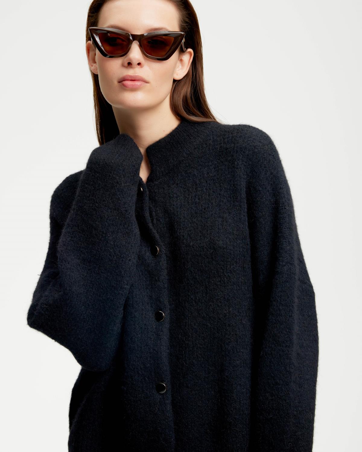 Alpha Short Cardigan Black - Gestuz