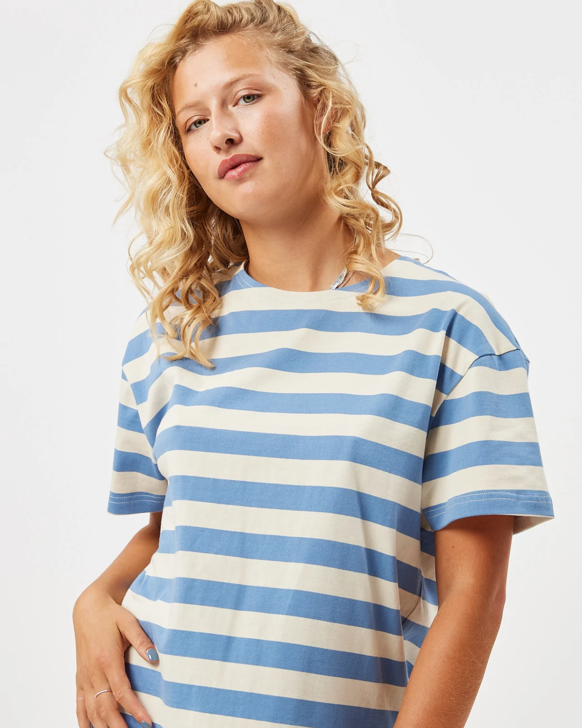 Yenna T-shirt Blå/Hvit Stripete - Minimum