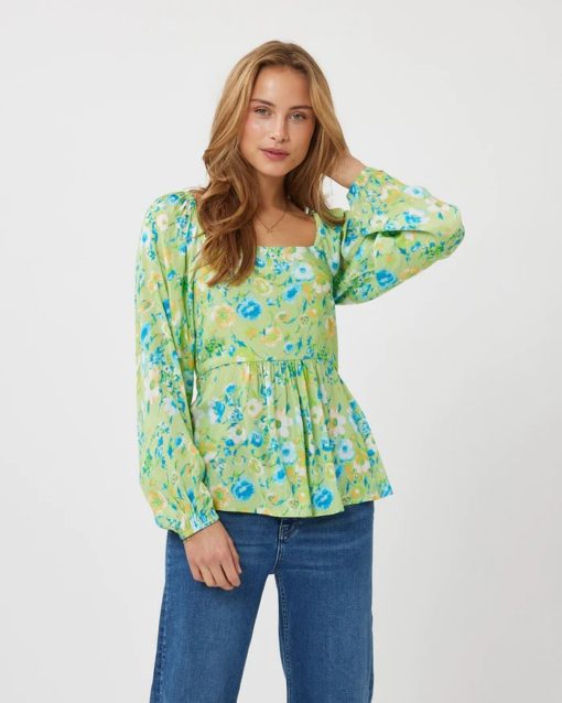 Tulipa Blouse Grønn Blomstrete - Moves