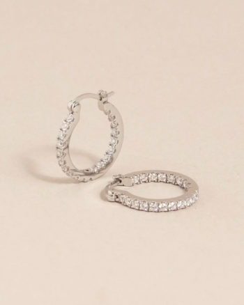 Lunar Earrings Large Hvit - Mockberg