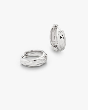 Dome Structured Hoops Medium Silver - Philippa Studios