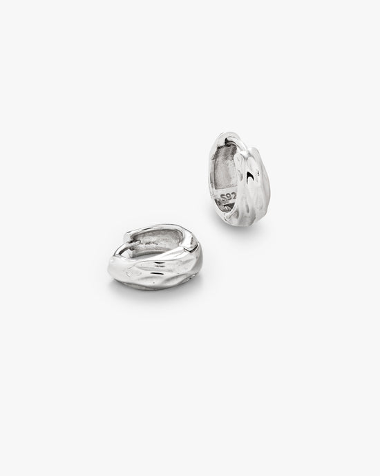 Dome Structured Hoops Small Silver - Philippa Studios