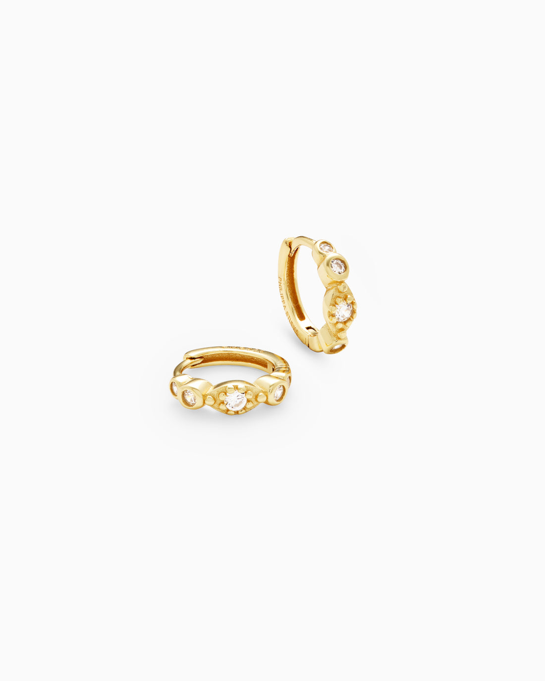 True Pave Hoops Small Gold - Philippa Studios