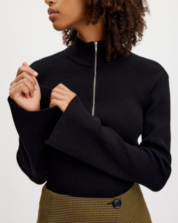 Yasmia Zip Pullover Black - Gestuz