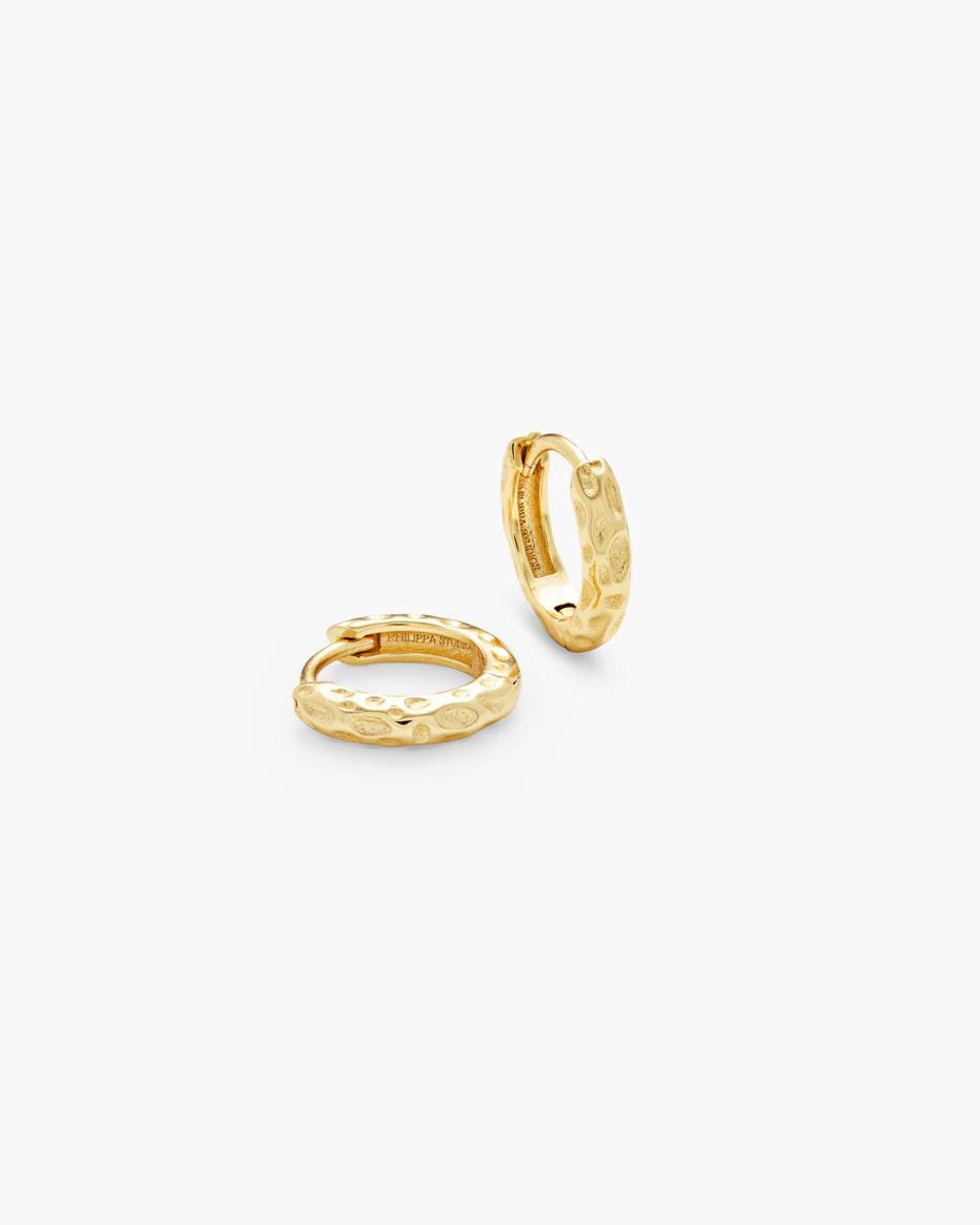 Structured Hoops Gold Small - Philippa Studios