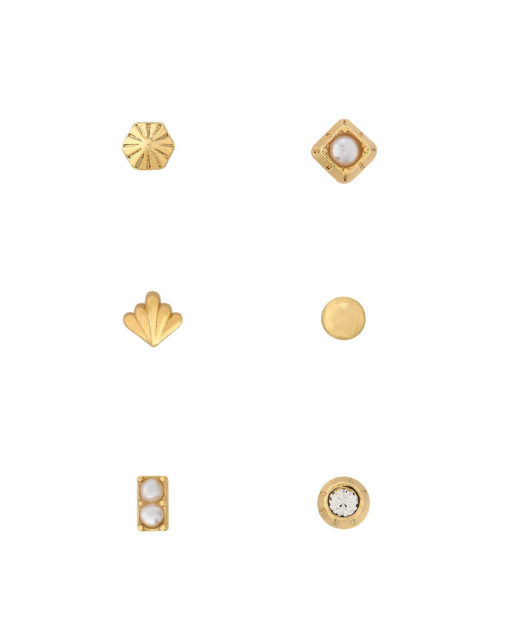 Pearl and Crystal Mixed Studs - Orelia