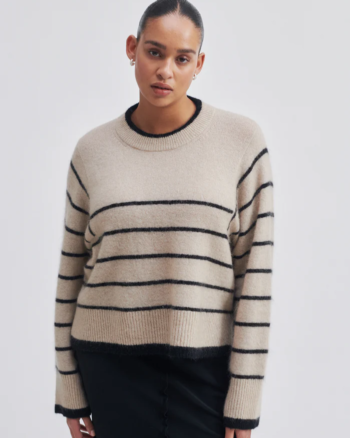 Laila Knit O-neck Sand - Second Female