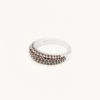 Slim Dome Ring Coffee Silver - Who Is She