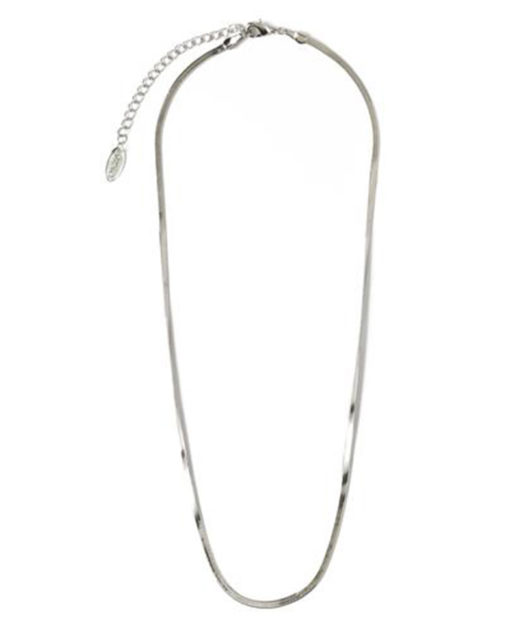 Thin Snake Chain Necklace Sølv  - Orelia