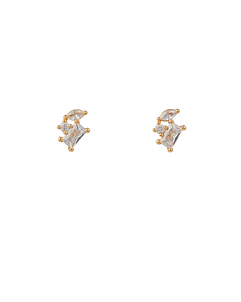 Mixed Stone Cluster Stud Earring - Orelia