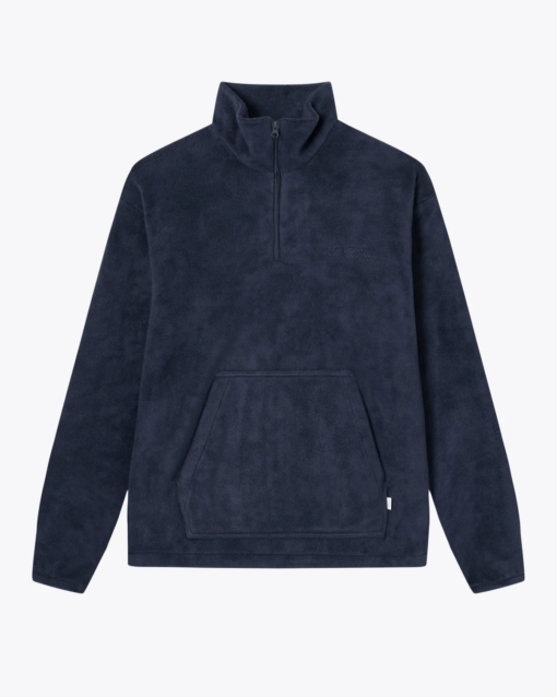 Duke Fleece Half-Zip Dark Navy - Les Deux