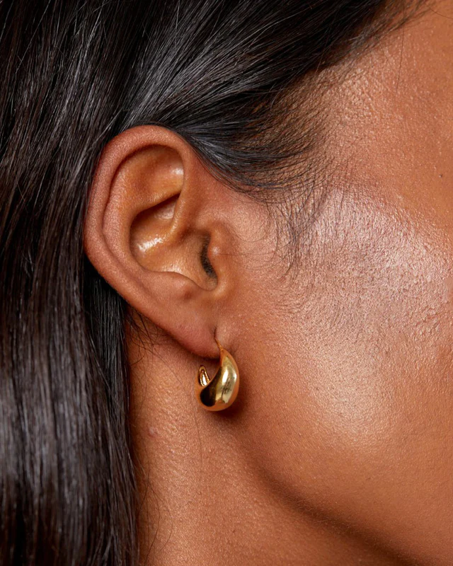 Tapered Dome Hoops Gold - Orelia