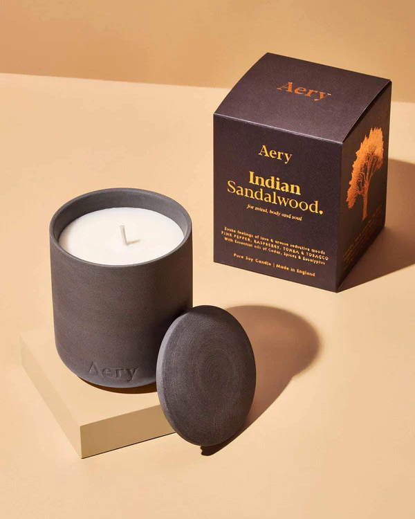Indian Sandalwood 280G Ceramic Candle - Aery