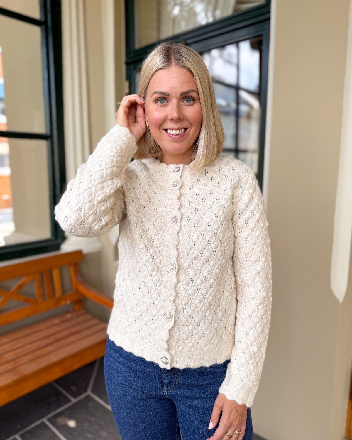 Yasbubble Knit Cardigan Birch - Yas