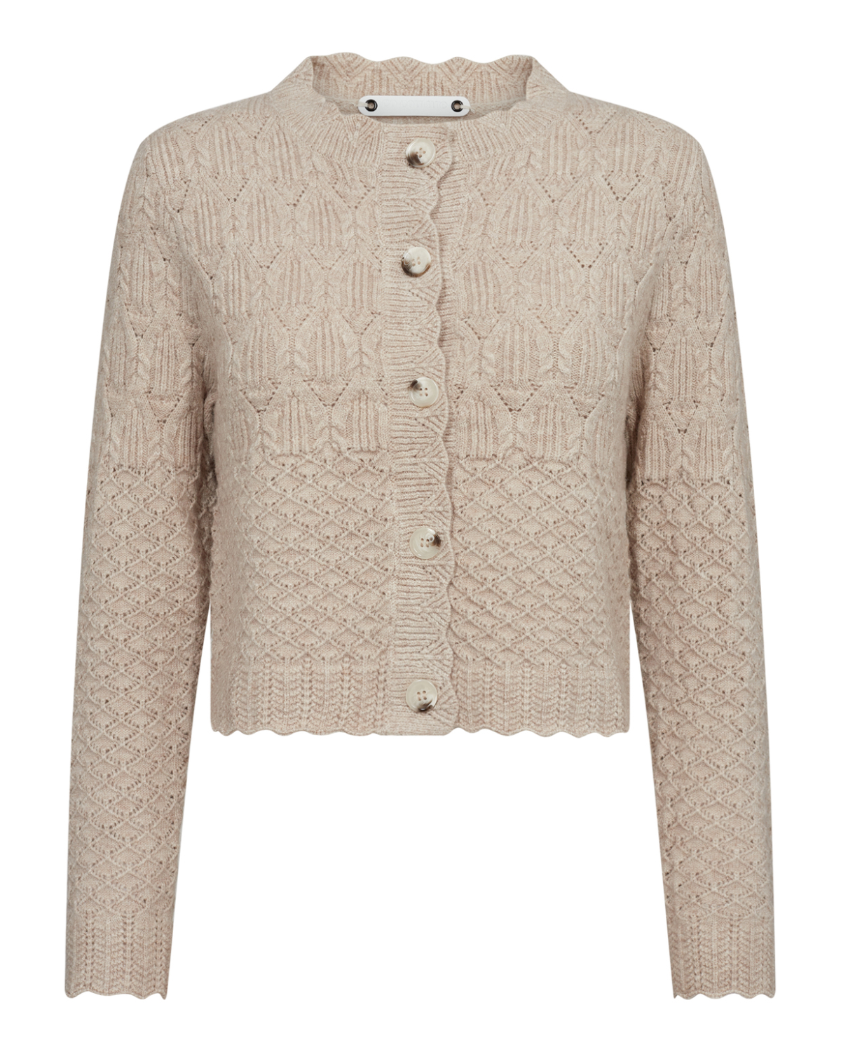 Pointelle Cardigan Beige - CoCouture