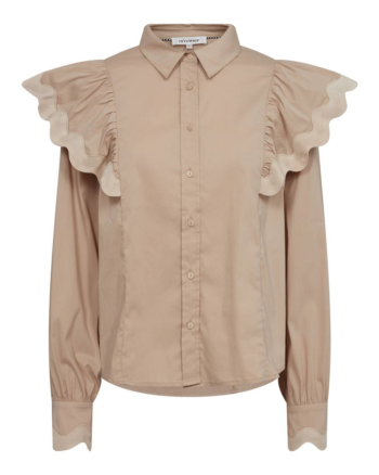 Ellie Frill Shirt Powder - Cocouture