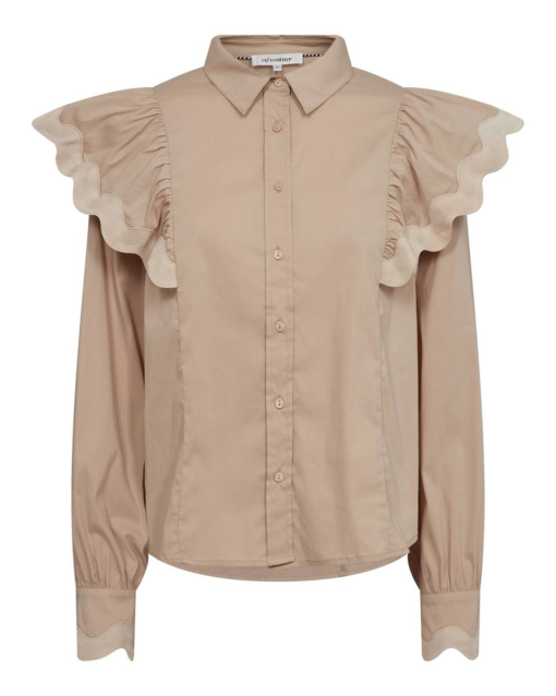 Ellie Frill Shirt Powder - Cocouture
