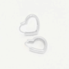 Simple Heart Earrings Silver  - Who Is She