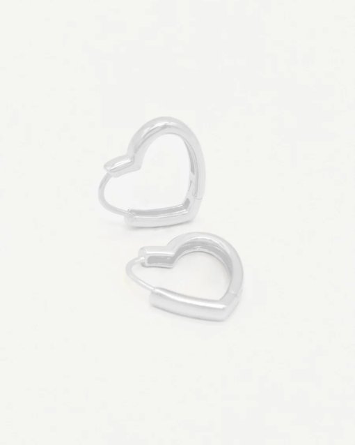 Simple Heart Earrings Silver  - Who Is She