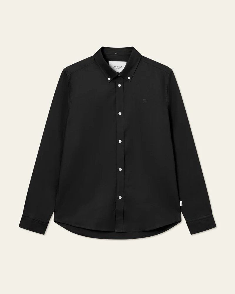 Konrad Oxford Shirt Black - Les Deux