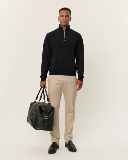 Dexter Half-Zip Black - Les Deux