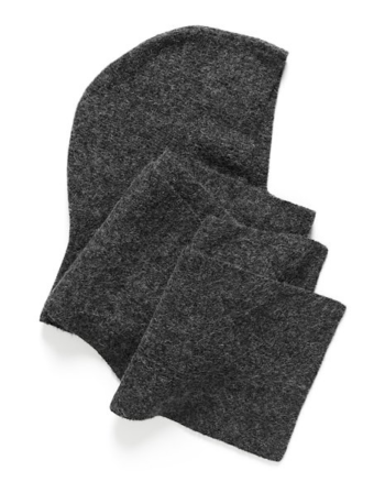 Alpha Wool Hoodscarf Charcoal Melange - Gestuz