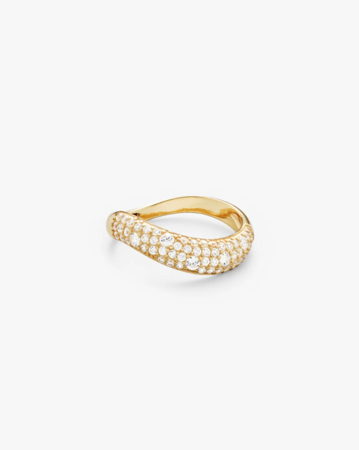 Wave Pave Ring Gold - Philippa Studios