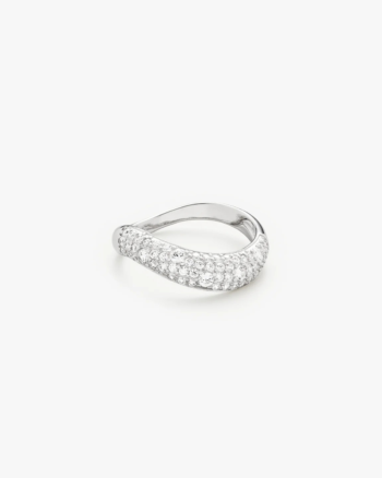 Wave Pave Ring Silver - Philippa Studios