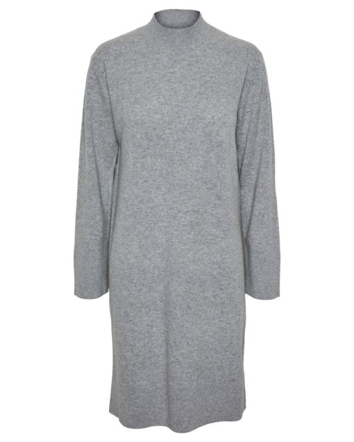 Yasemilie Funnel Knit Dress Grey - Yas