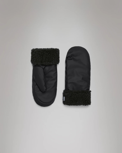 Puffer Fleece Mittens Black - Rains