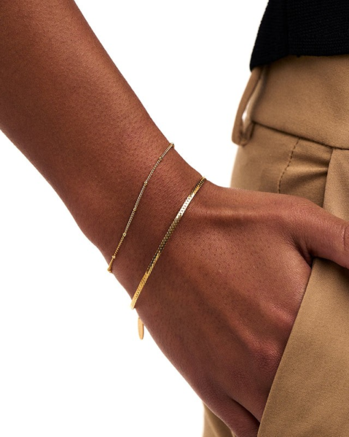 Satellite & Flat Curb Bracelet Gold - Orelia