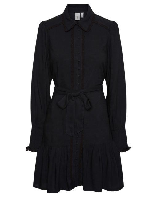 Yastilera LS Shirt Dress Black - YAS