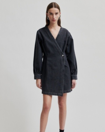 Andorra Denim Dress Dark Grey - Second Female