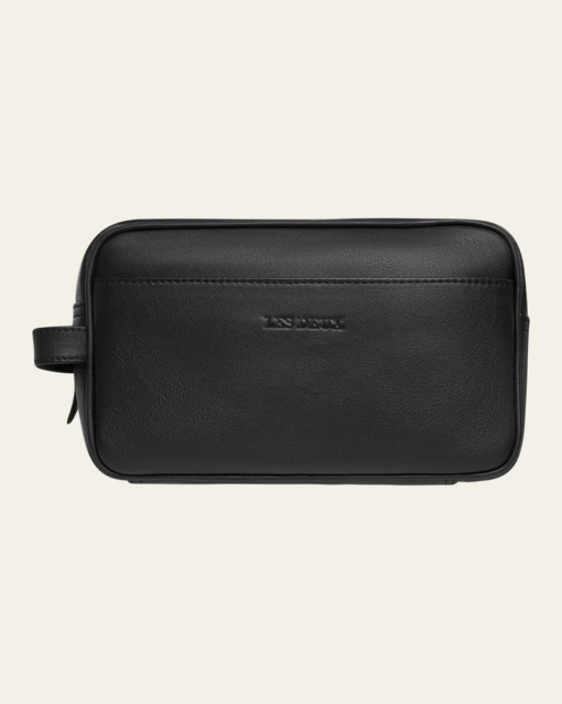 Leather Wash Bag Black - Les Deux