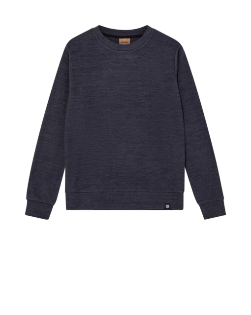 Abel Crew Brush Sweat Navy Melange - Mos Mosh