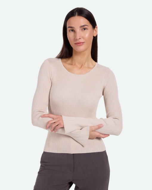 Twisti O-Neck Jumper Beige - Moves