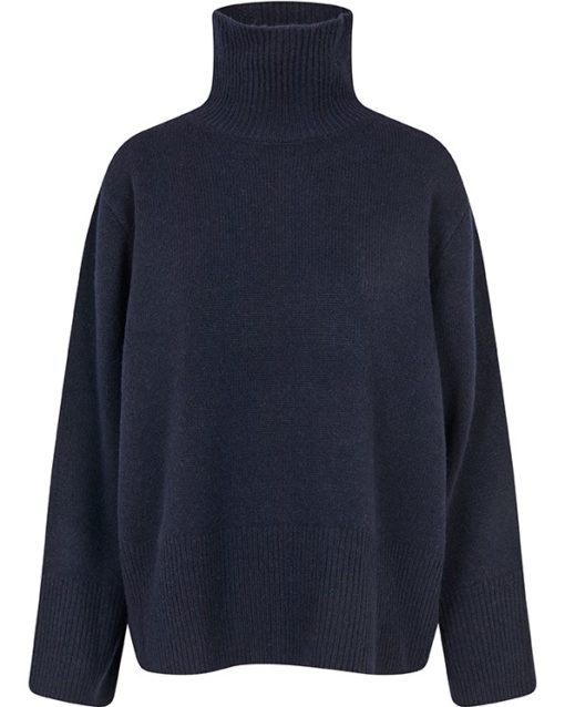 Alpha Knit T-Neck Navy - Second Female