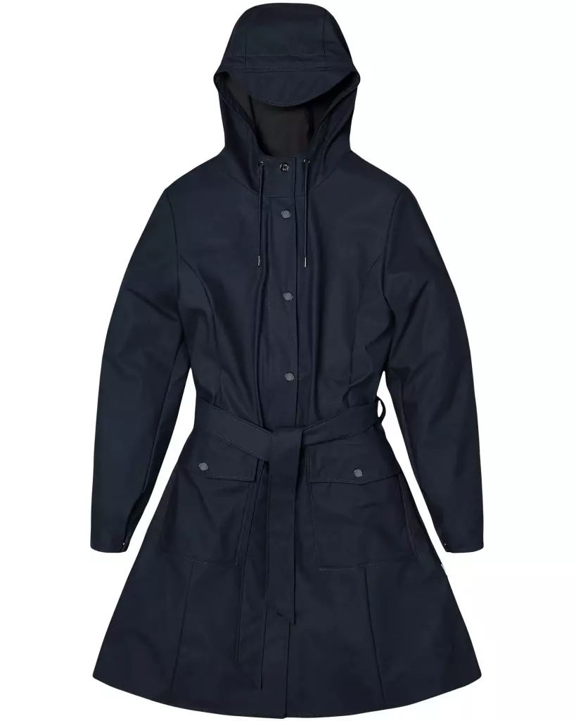 Curve Long Jacket Navy - Rains