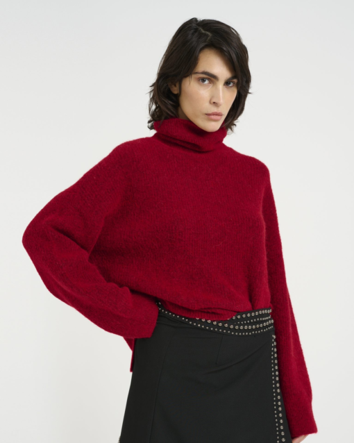 Alpha Rollneck Haute Red Melange - Gestuz