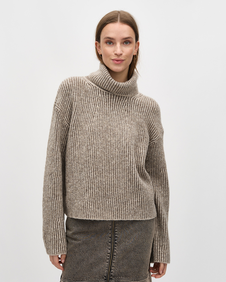 Kemina Knit Taupe Stripe - Mbym