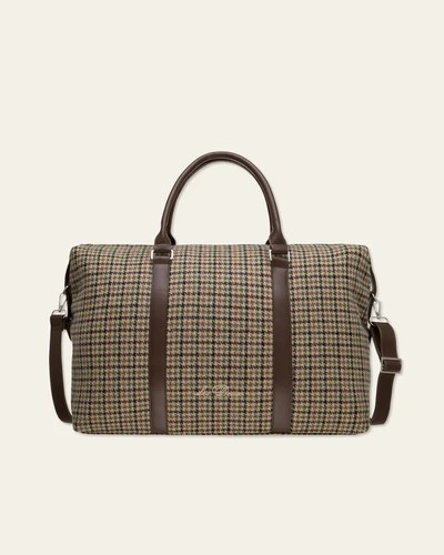 Houndstooth Wool Weekend Bag Sand/Black - Les Deux