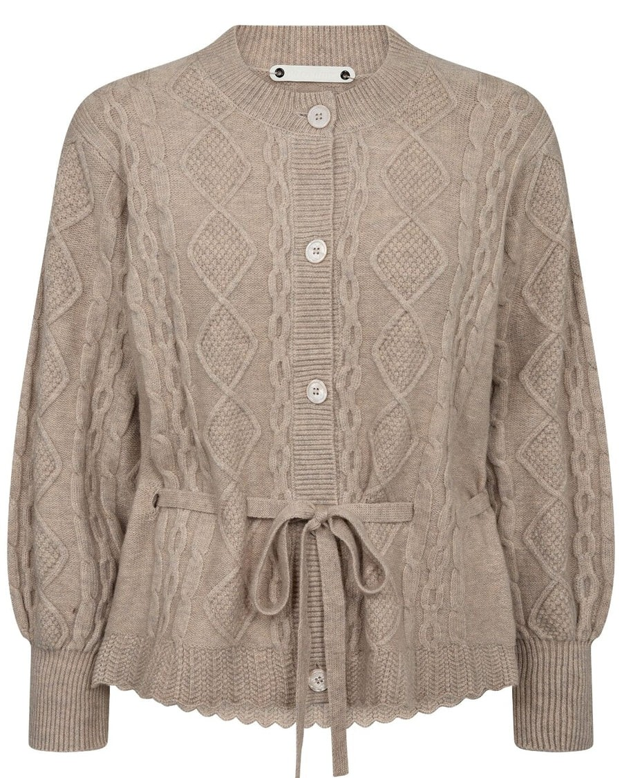 Row Cable Tie Cardigan - Co`Couture