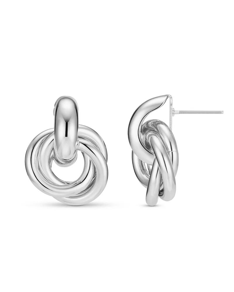 Statement Interlocking Earring Silver - Orelia