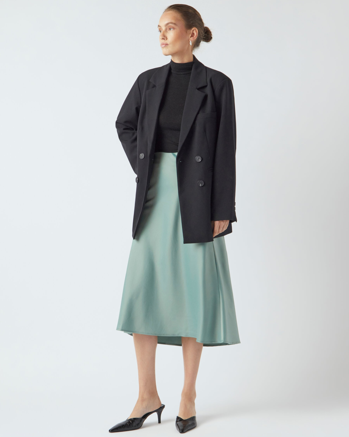 Yaspella Midi Skirt Iceberg Green - Yas